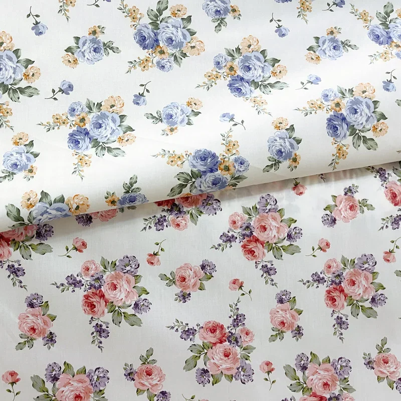 Tkanina do szycia odzieży z nadrukiem Rose Cotton Twill, pojedynczy rzut, dekoracyjna ręcznie robiona tkanina, robienie, 160x50cm