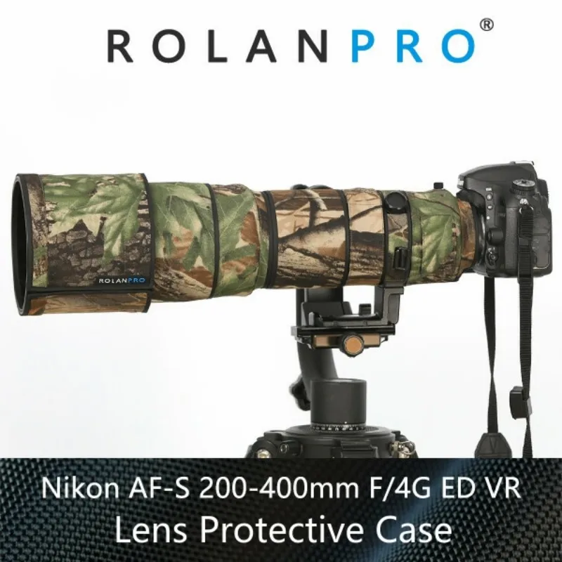 

ROLANPRO Waterproof Lens Camouflage Coat Rain Cover for Nikon AF-S VR 200-400mm f/4G ED VR Lens Protective Case For Nikon camera