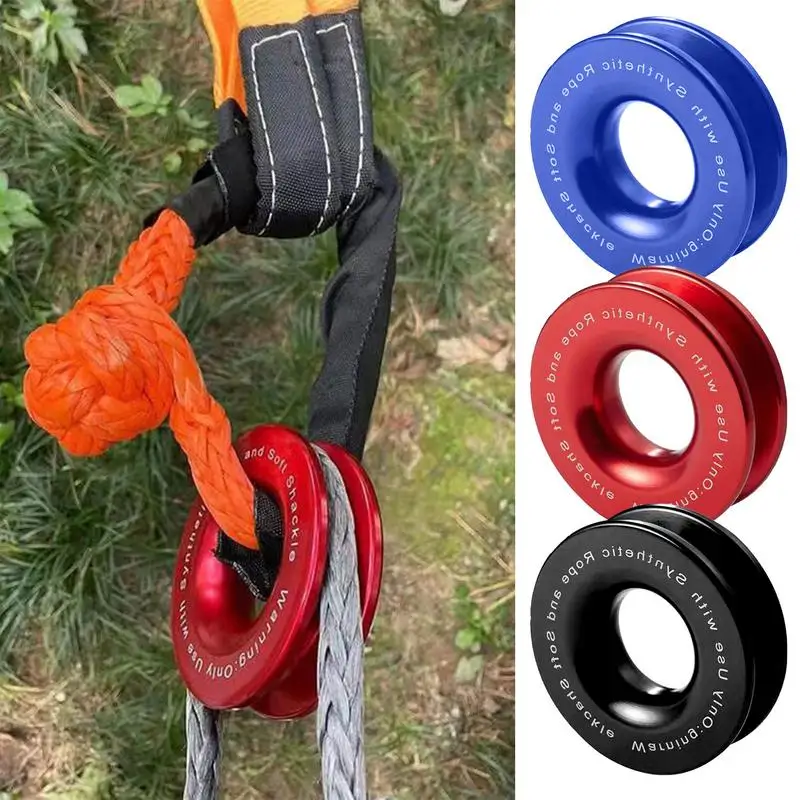 Winch Snatch Recovery Ring Winch Snatch Pulley Traction Ring Heavy Duty Winch Snatch Block Pulley Towing Ring for Automobiles