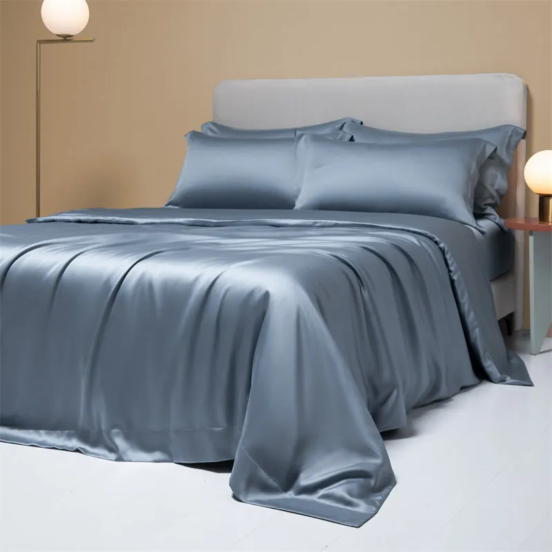 Housse de couette de luxe en soie de mûrier naturelle, housse de couette de couleur unie de haute qualité, simple, Double, King Size, 150x200, 240x260