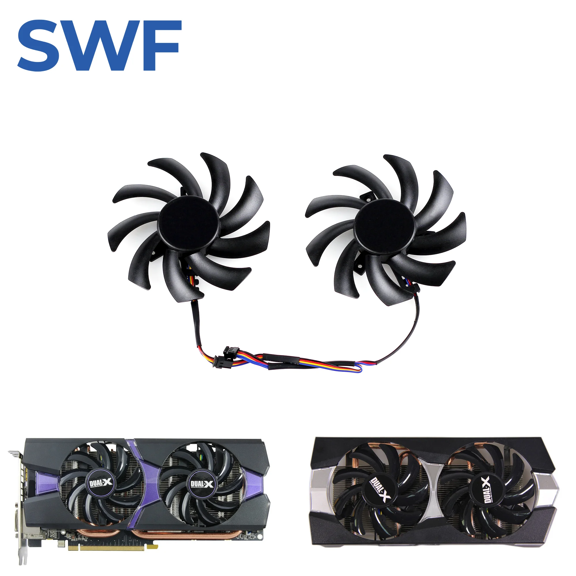 FDC10H12S9-C Cooling Fan For Sapphire HD6850 HD6970 HD7870 2G HD7950 HD7970 XFX R9 270 280 X Graphics Cooler Fan T129215SU