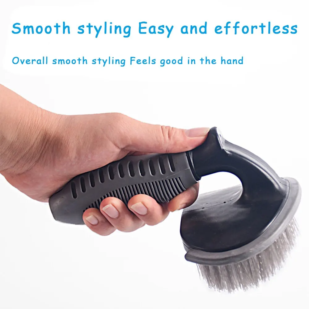 Portable Car Wheel Brush Special Tire Brush Steel Ring Decontamination Cleaning Curved Handle Car Wash T-shaped Carpet Brush