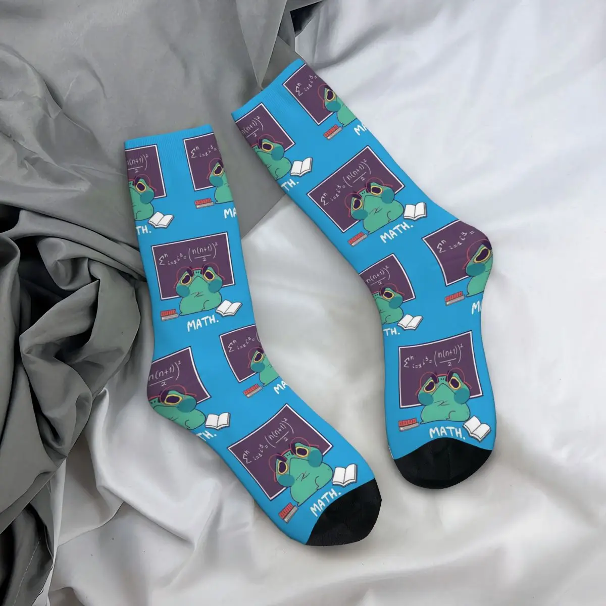 Frog Hates Math Men Women Socks Windproof Novelty Spring Summer Autumn Winter Stockings Gift