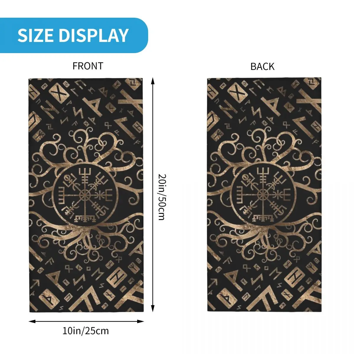 Fashion Men Women Head Face Neck Sunshade Collar Scarf Sports Vegvisir Tree Of Life Yggdrasil And Runes Headwear Scarf