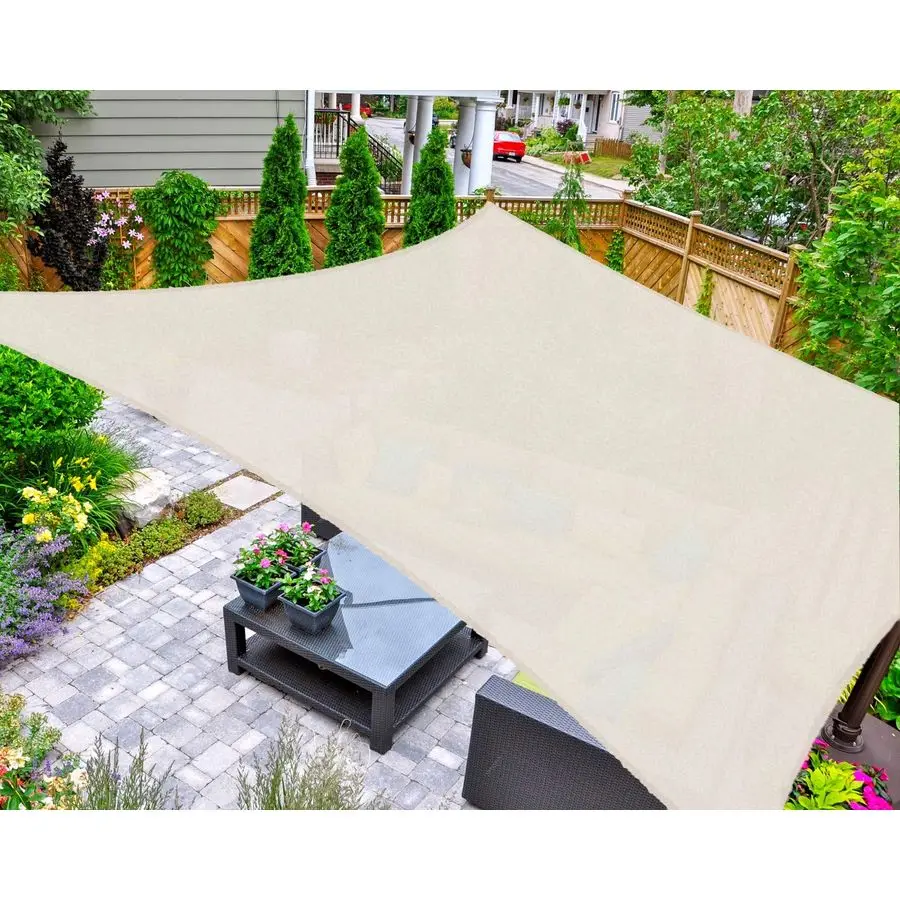 

Sun Shade Sail Rectangle 16 x 20 UV Block Canopy for Patio Backyard Lawn Garden Outdoor Activities, Cream