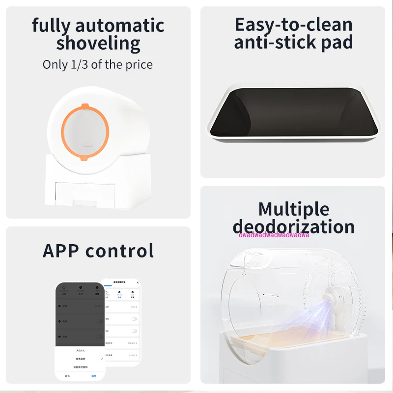 Automatic APP Cat Litter Box Self Cleaning Wifi Closed Cats Litter Box Extra Large Deodorization Kitten Toilet Pet Bedpans