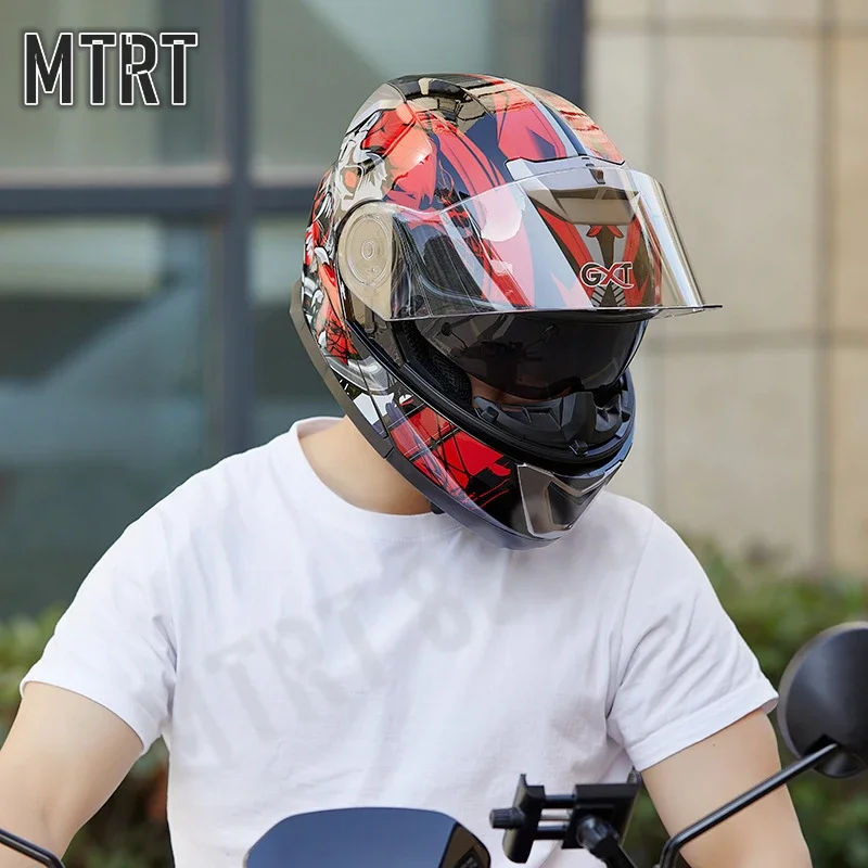 GXT Motorcycle Helmet Flip Up Helmet Motocross Racing Double Lens Motorbike Riding Helmets Casco Moto Capacete Moto 헬멧