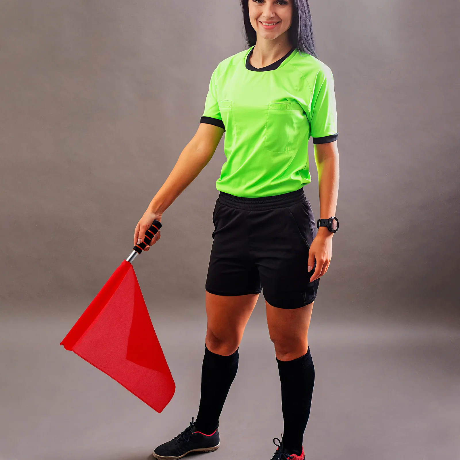 

4Pcs Referee Hand Flags Reliable Performance Commanding Flag for Soccer Party Fan Support Crowd Cheering Traffic