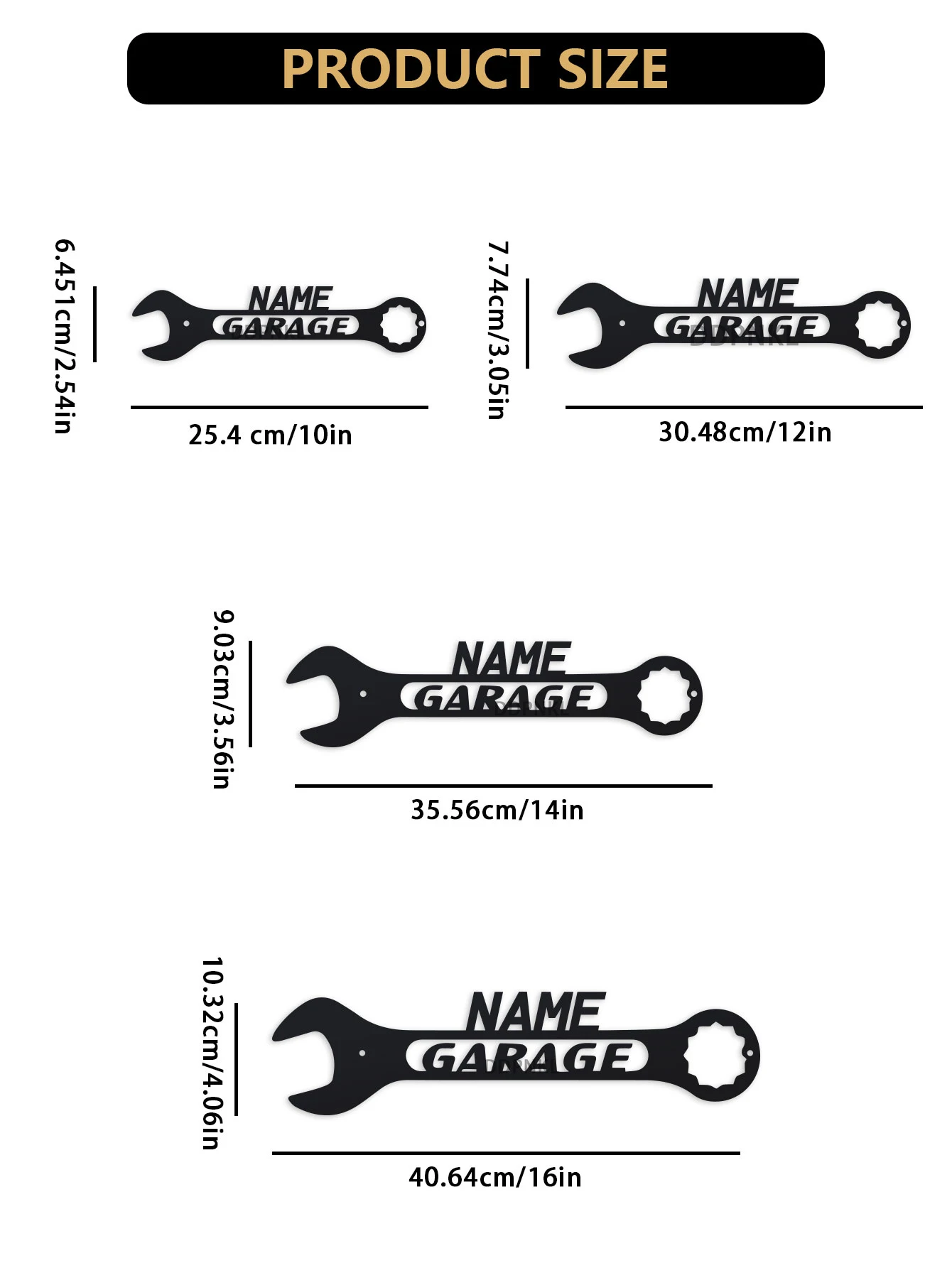 Custom Metal Garage Sign - Personalized Wrench Design with Name, Perfect for Dad & Grandpa's Garage Decor, Ideal Father's Day Gi image 2