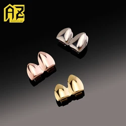 Two Pieces Iced Out Grills Teeth Men Women With Zircion Single Hip Hop Tooth Grillz Caps Fashion Jewelry