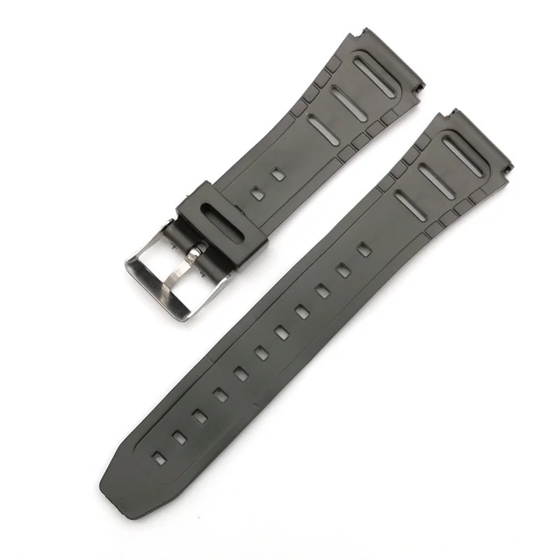 20mm Silicone Strap For Casio W-720 W-722 W-741 WL-100 CA-53 CA-61 Durable Watchband 18mm Plastic Watch Belt Black Wristband