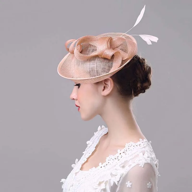 

Новая льняная шляпа для невесты Mariage Chapeau, свадебная шляпа Chuch, женская вечеринка, Дерби, чародей, наряд, вечерние аксессуары для маскарада