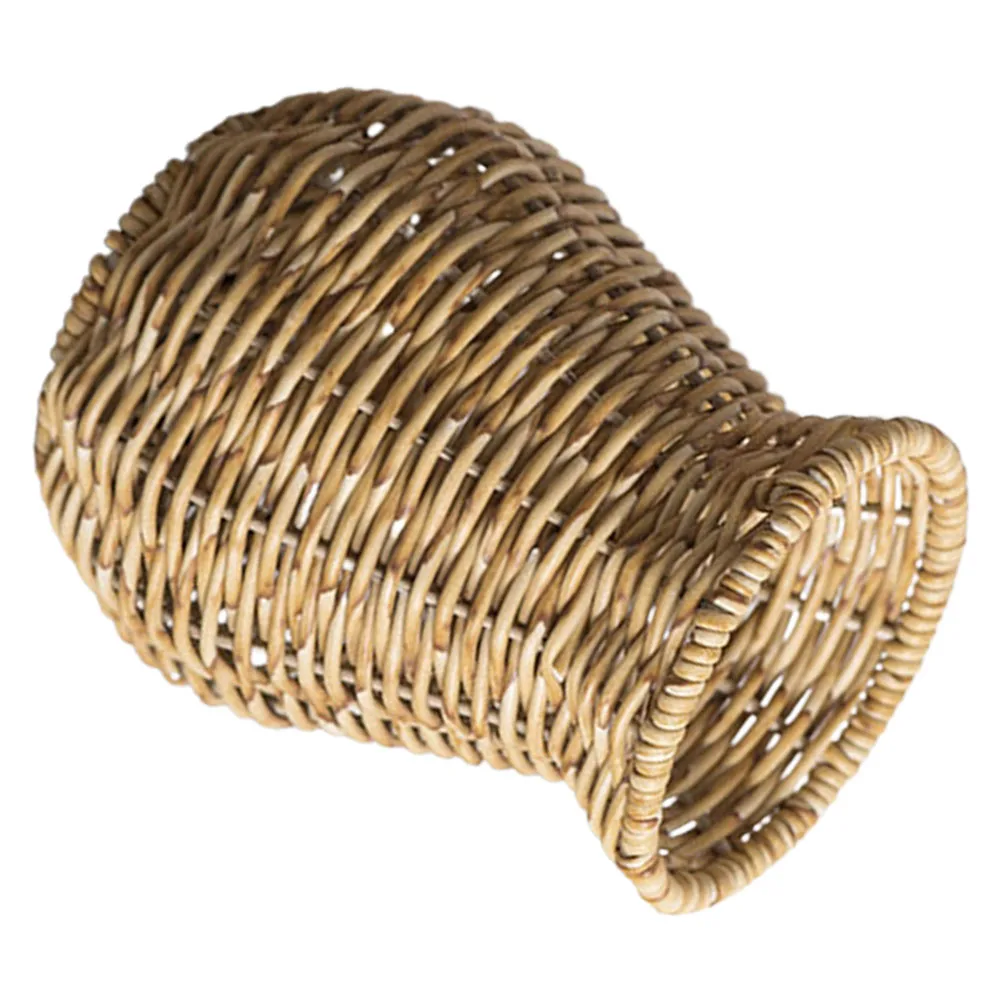 

1pcs Imitation Rattan Vase Rustic Woven Flower Container For Home Office Decor Dried Flower Holder Desktop Adornment Plastic