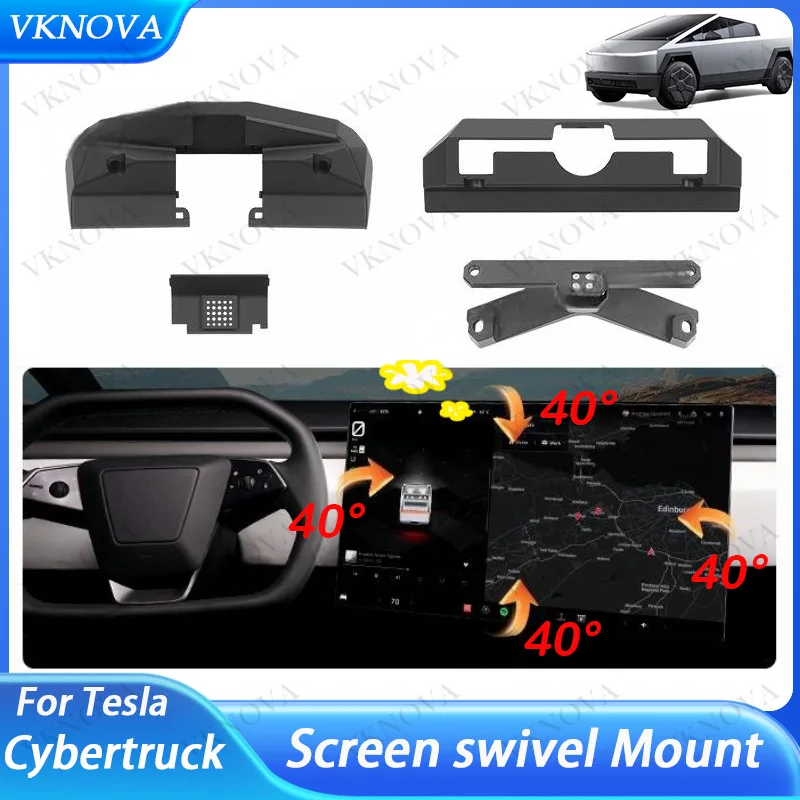 For Tesla Cybertruck 2023-2026 Swivel Holder Mount Tilt Screen Rotating Bracket Kit Display Monitor Rotate Holder Accessories