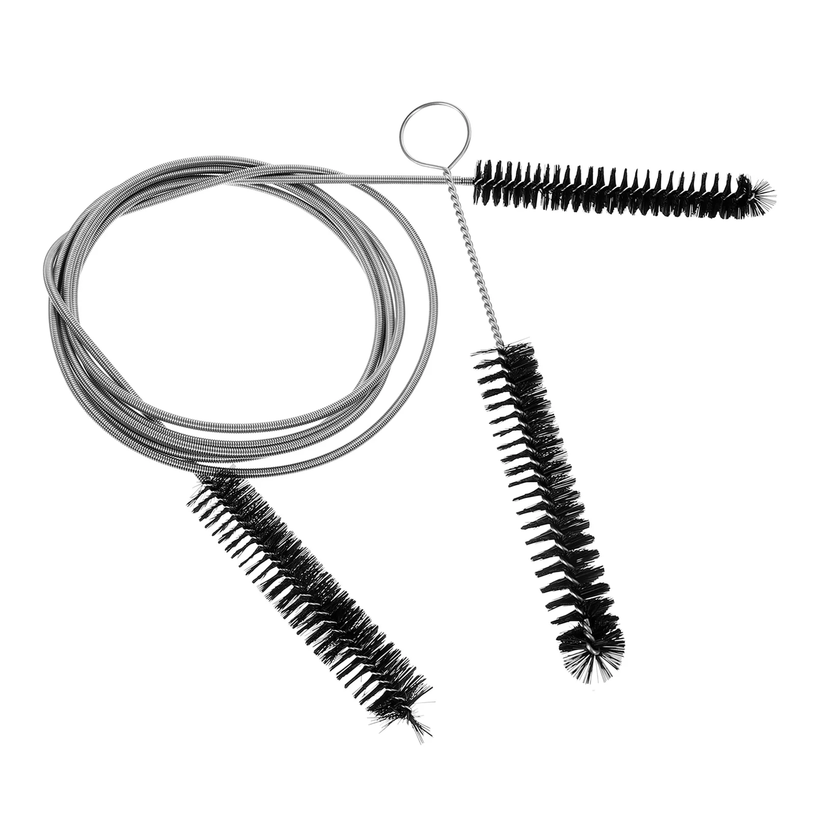 

1 Tube Clog Remover Cleaning Dredging Tool Dual Head Spring Brush Set Stainless Steel Nylon Long Cleaner For Various Size Tubes