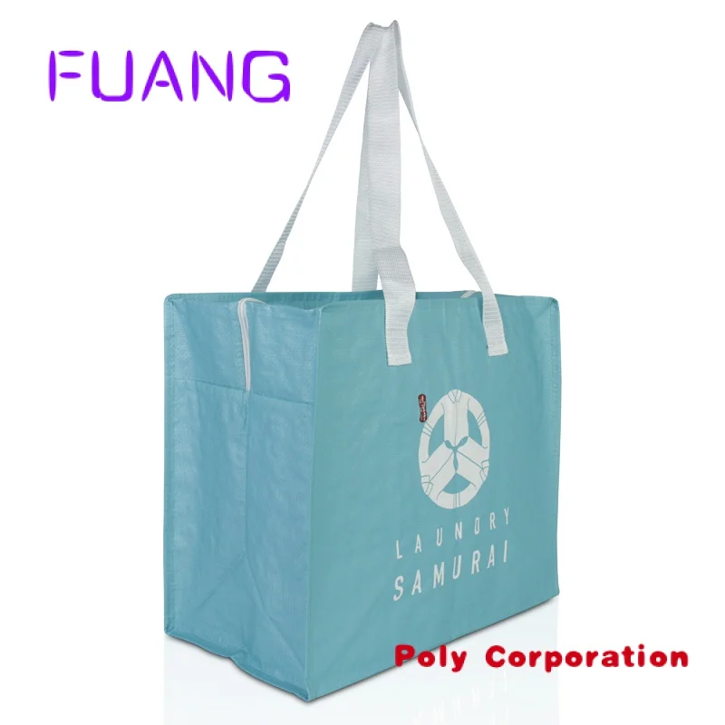 Custom  OEM/ODM Shopping Tote Supplier Custom Print Extra Large PP Woven Bag With Zipper