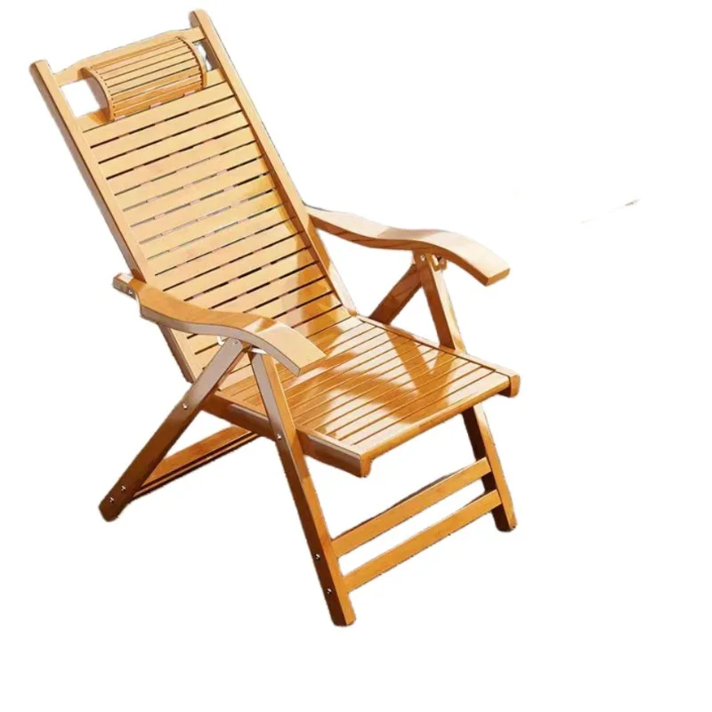 

Folding bamboo recliner household bench elderly nap lunch break balcony backrest bamboo chair old-fashioned bamboo