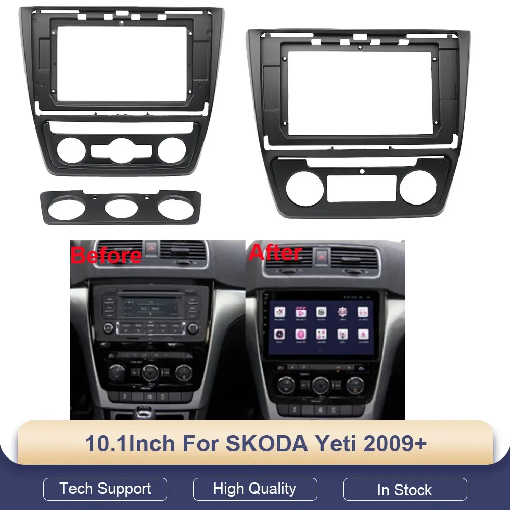 

10.1inch Car Radio Fascia Auto Stereo Panel Dash CD Trim Installation Frame Kit Center Control Holder for SKODA Yeti 2009+
