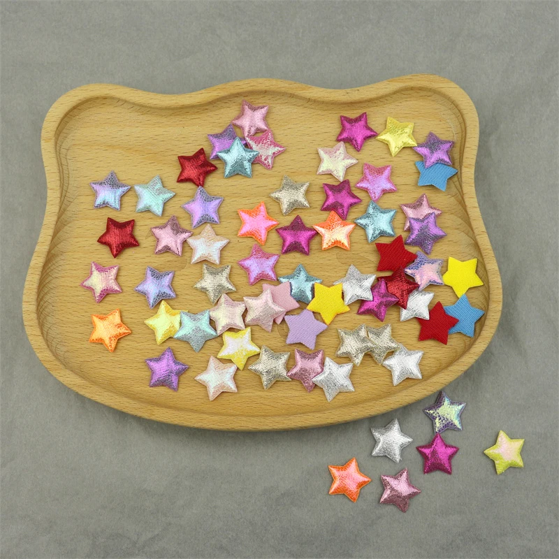 100pcs 19mm Glitter Flannelette Stars Patches Appliques DIY Arts Toys Clothes Handmade Materials Hair Accessories Bows Ornaments