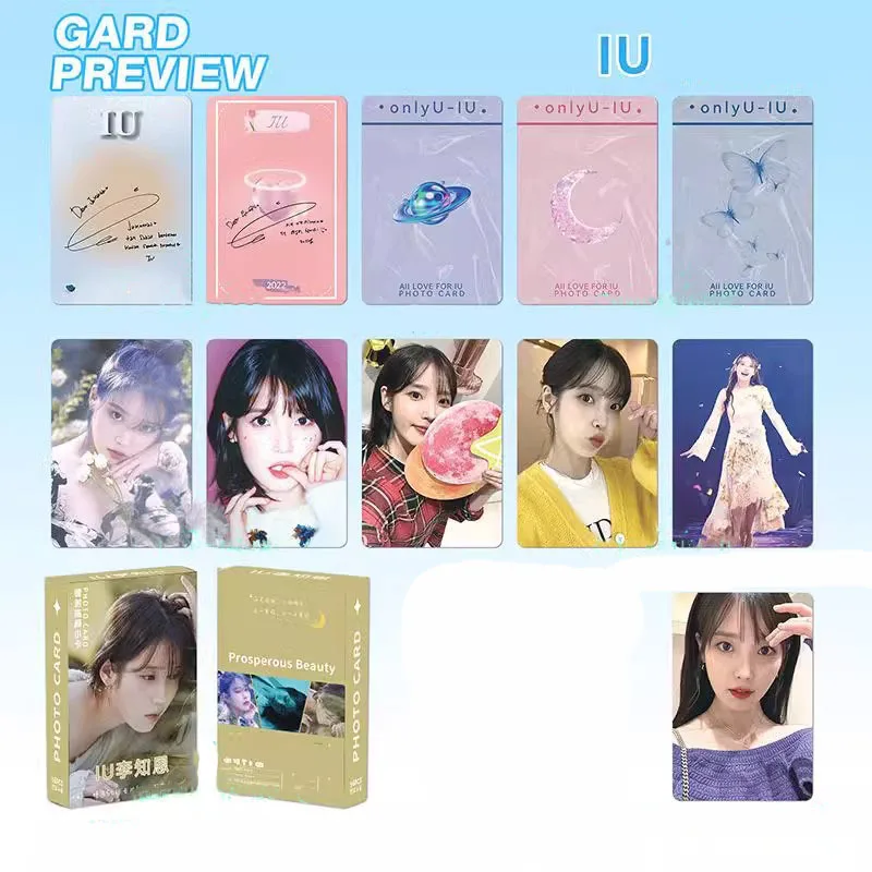 Imagem -03 - Lee ji Eun Álbum Lomo Card Fine Holographic Photo Print Small Card Coleção Girl Gift Novo Cartão Postal Kpop 55 Pcs por Conjunto iu