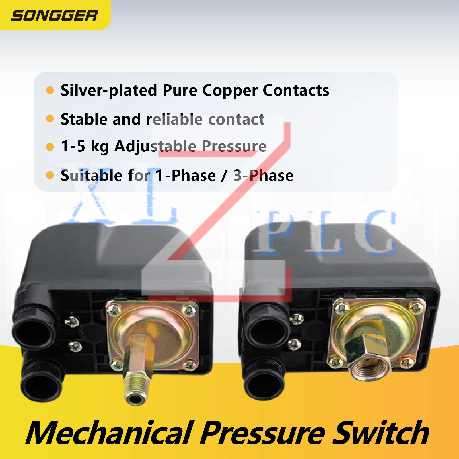 Mechanical Pressure Switch for Water Pump 250V G3/8 G1/4 Thread Copper Silver Contact Automatic Self Priming Booster Controller