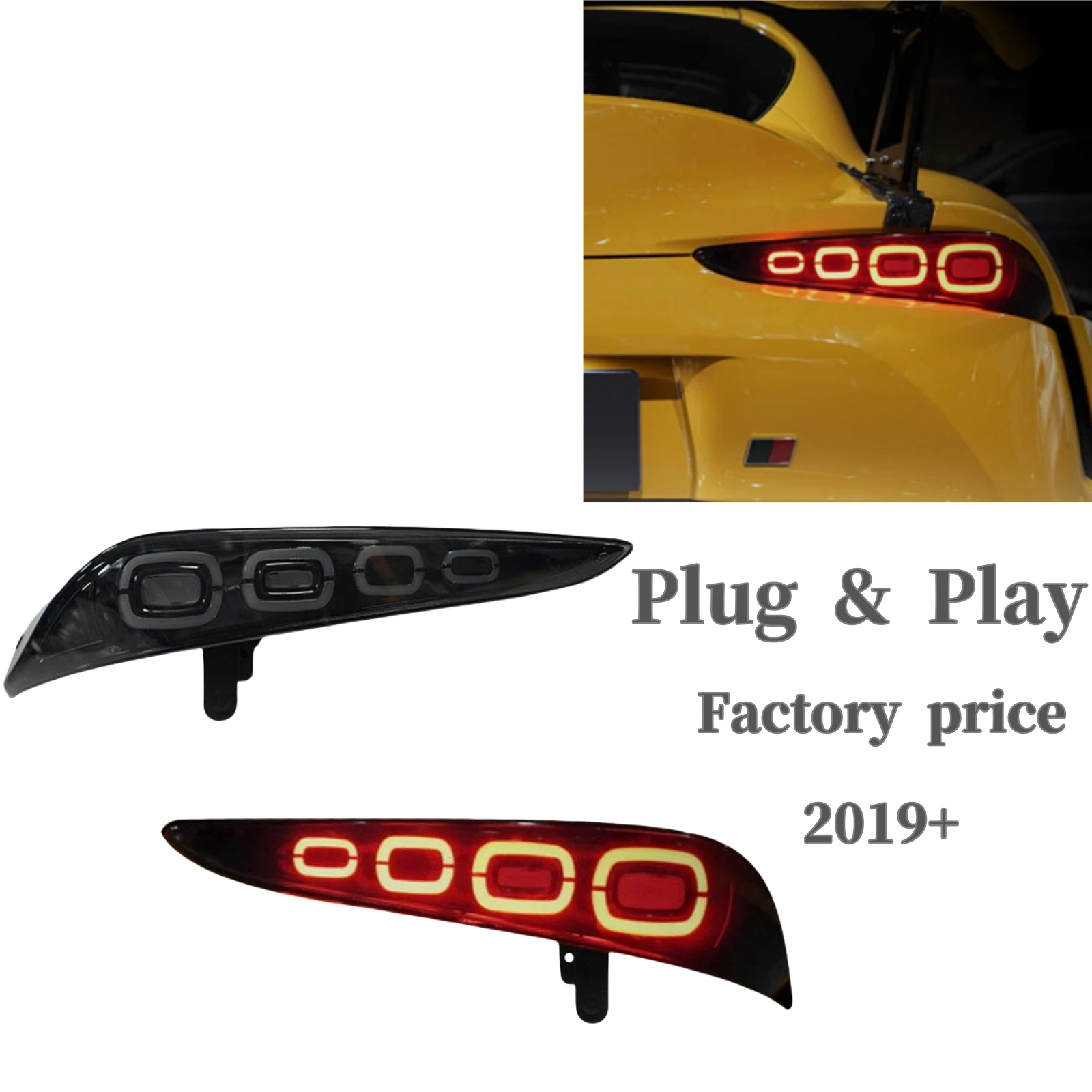 

LED Tail Lights for GR Supra A90 2019-2022 - Smoked Lens, Sequential Turn Signals, Plug & Play