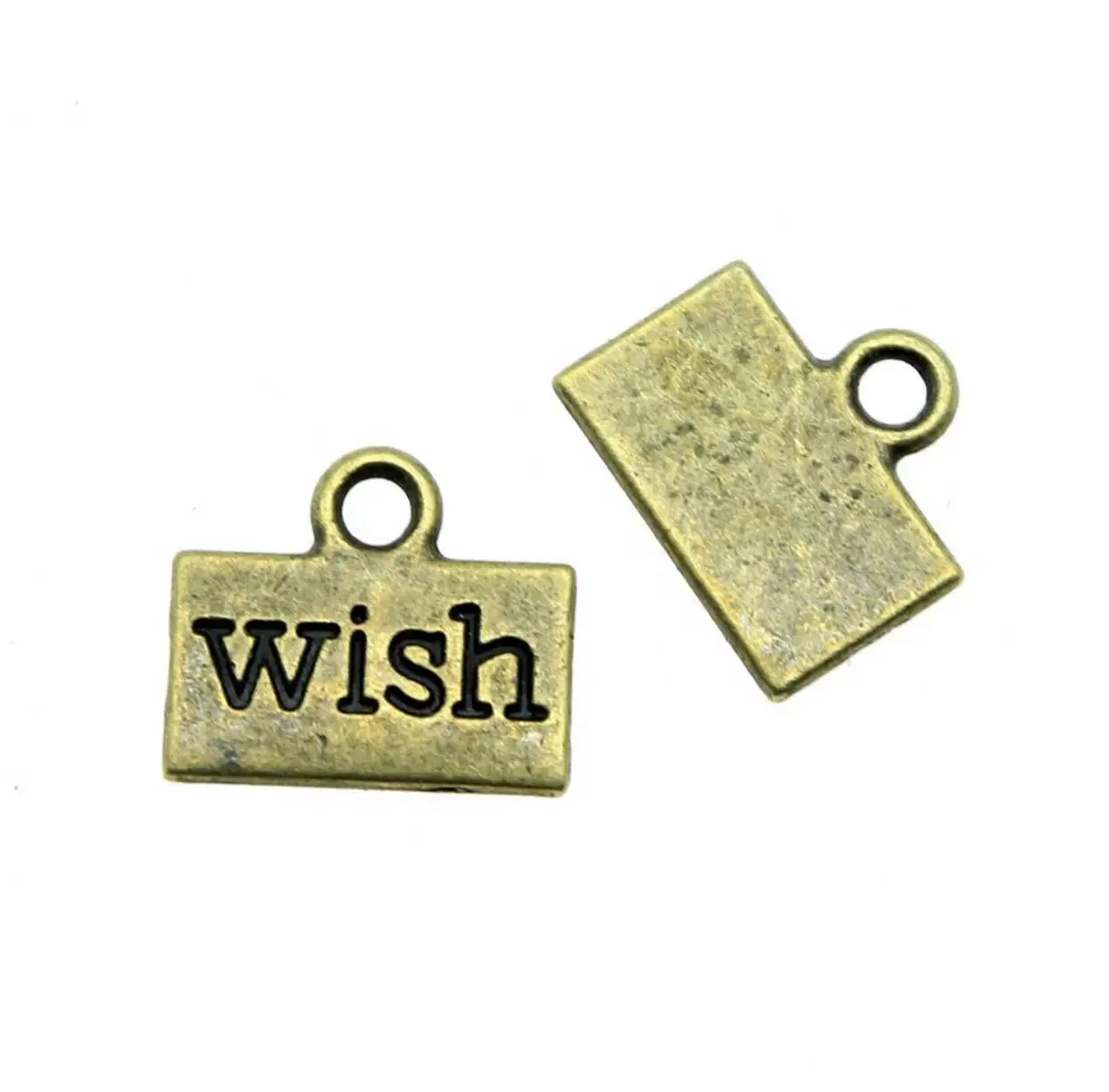 25pcs  13*11mm   DIY accessories Alloy metal word WISH pendants for handmade HW2675