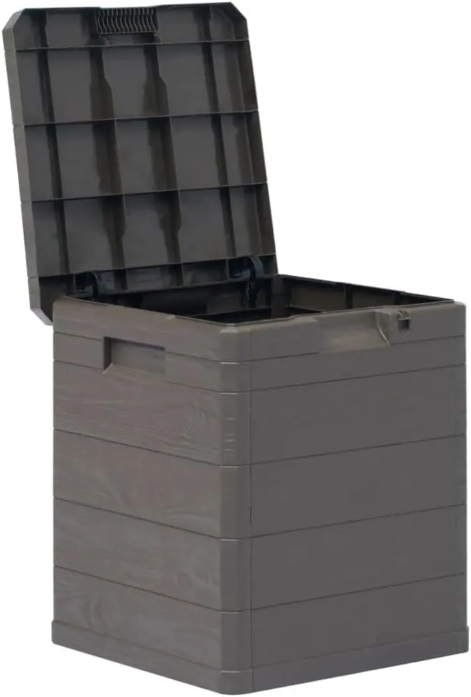 Storage Container, Tools Organizer Box for Patio, Lawn, Poolside, Indoor or Outdoor, Patio Storage Box 23.8 gal Brown