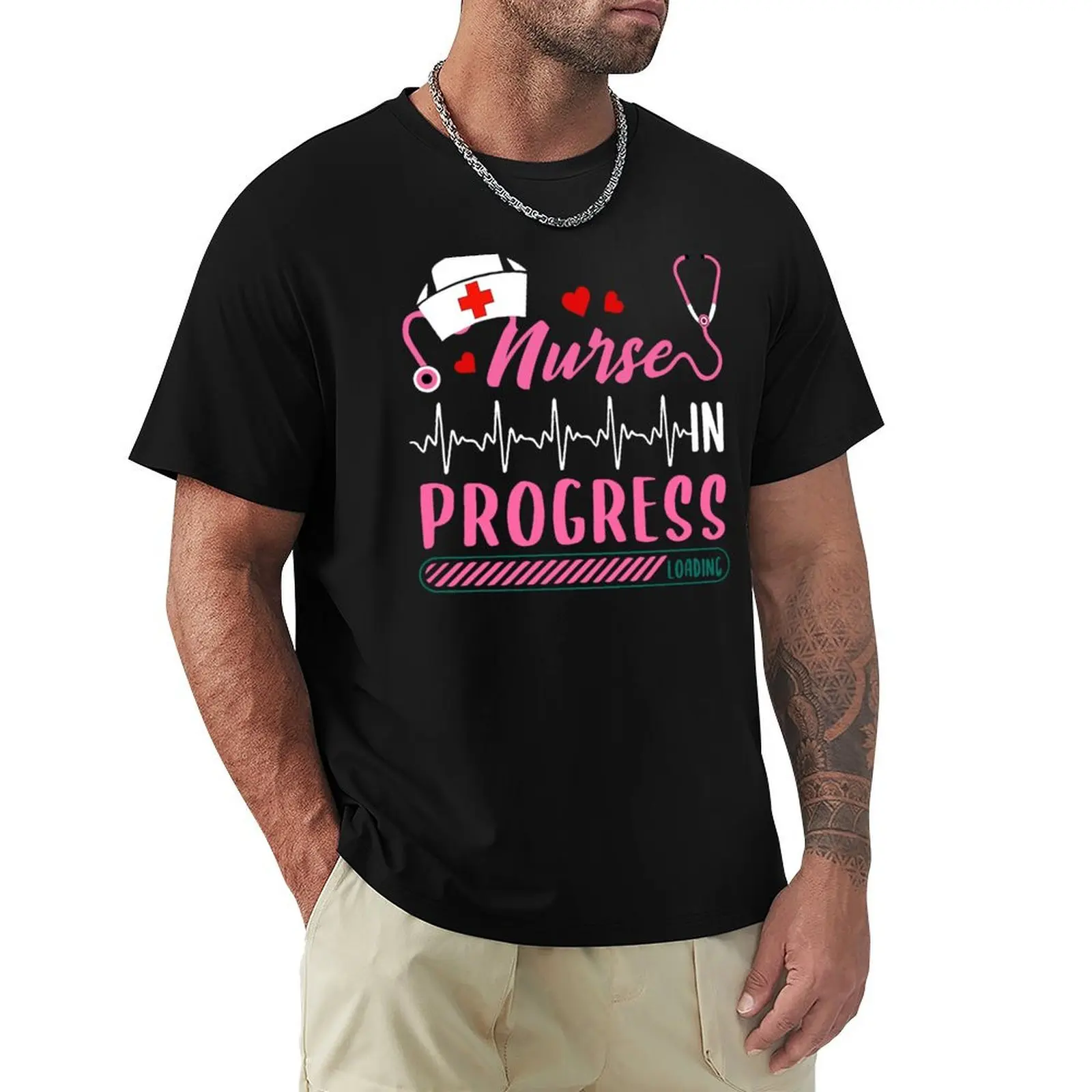 Nurse In Progress Nursing Student Future Nurse Life Nursing Student Humor T-Shirt baggy shirts mens champion t shirts