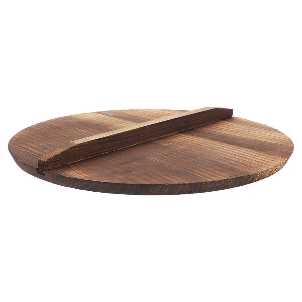 Wooden Wok Lid Anti-overflow Pot Cover Kitchen Gadget Anti-scald Protector Thick Cooking Tool