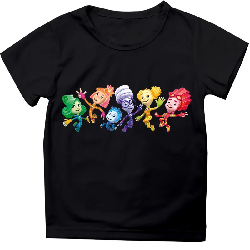 New Cartoon The Fixies T Shirt Kids Russian Cartoon Print Clothes Boys Summer Short Sleeve T-shirts Baby Girls Fashion Tops Tees