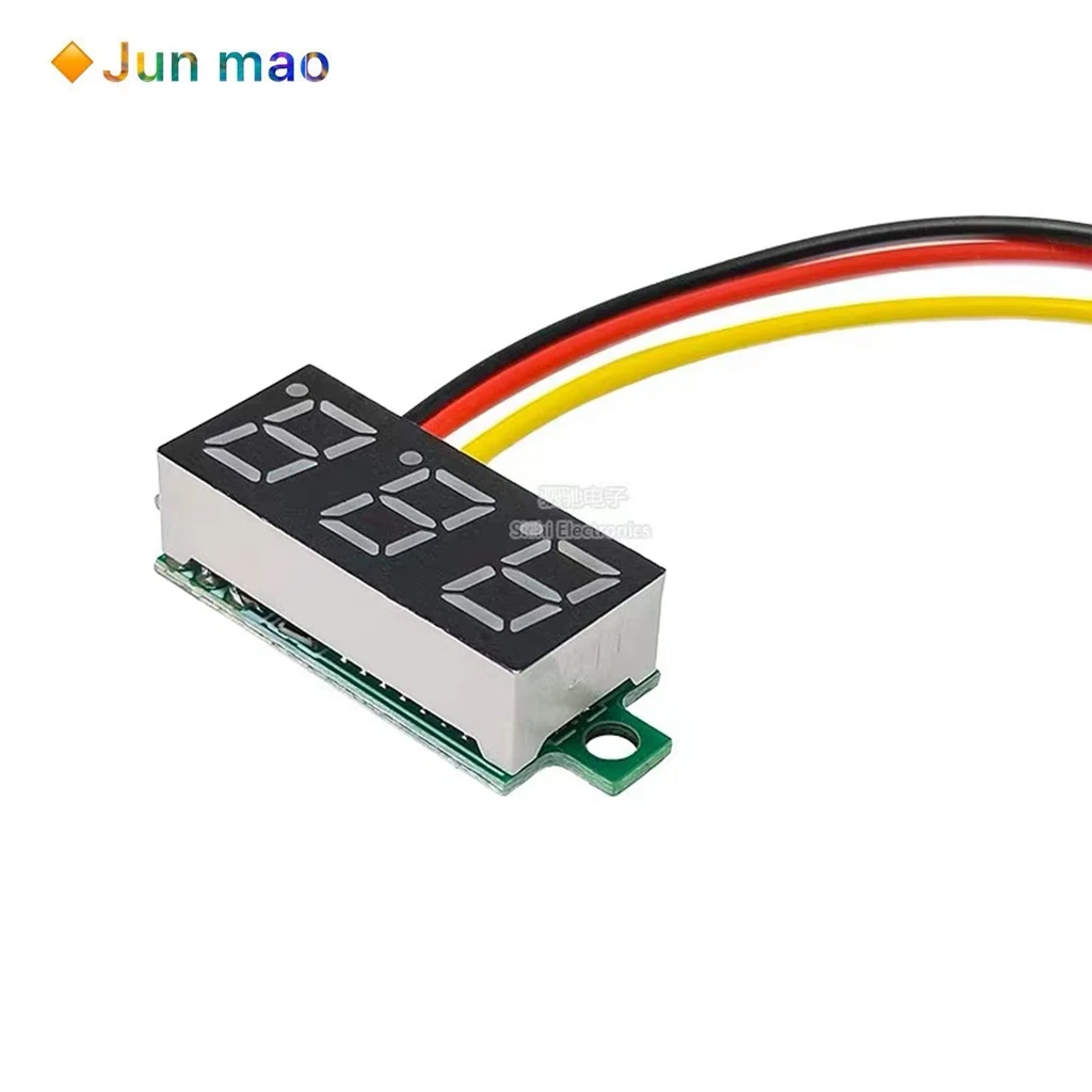 0.28-inch ultra small digital DC voltage meter head digital display module adjustable three wire DC0-100V battery voltage meter