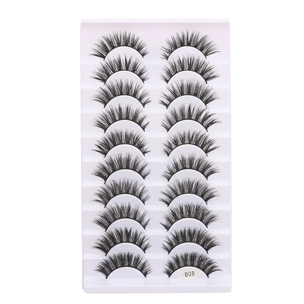 Faux cils entiers naturels longs, sans cruauté, 3D en faux vison, faits à la main, outils de maquillage pour les yeux, extension de cils