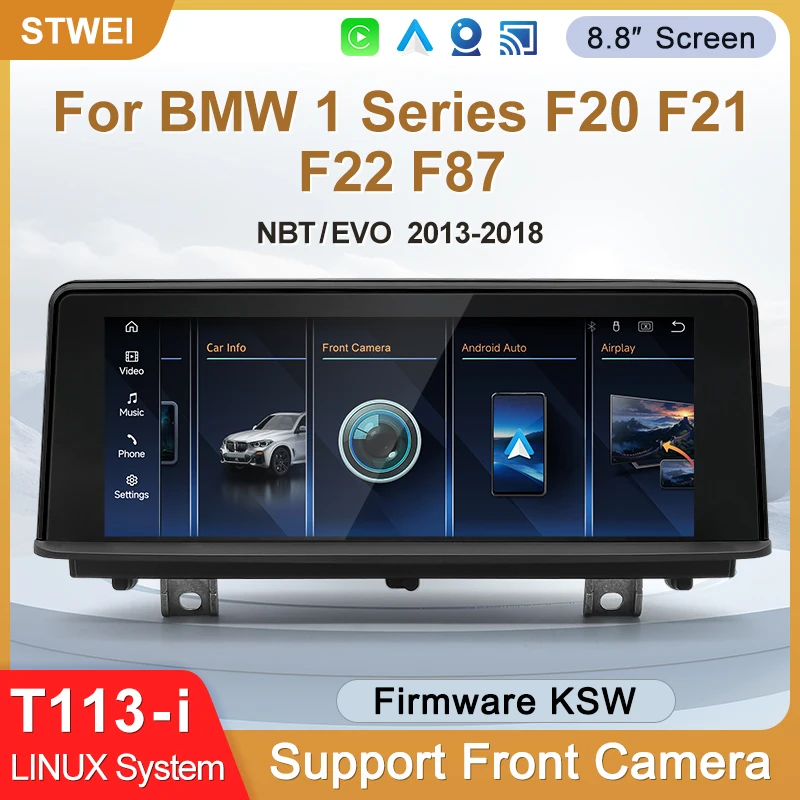 STWEI 2026 Neues Produkt 8,8 Zoll Linux-System für BMW 1er 2er F20 F21 F87 M1 M2 NBT EVO Kabelloses CarPlay Android Auto