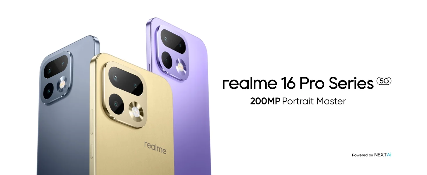 realme 16Pro 5G Smartphone Fast Charge 45W Battery 6500mAh, Camera 200MP OIS, IP69 AMOLED Display 144Hz 6.78"