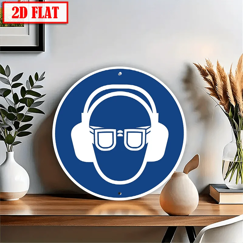 2D Flat - 2D Plane, One Circular Aluminum Decorative Sign, Mandatory Sign 