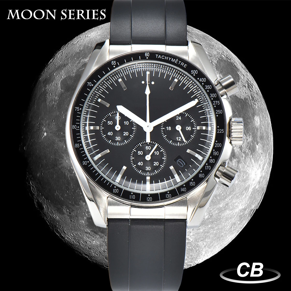 Moon Series 40mm Automatic Calendar Men\'s Watch VK63 Movement Super Stylish Six Hands Sapphire Mirror Luxury Watch