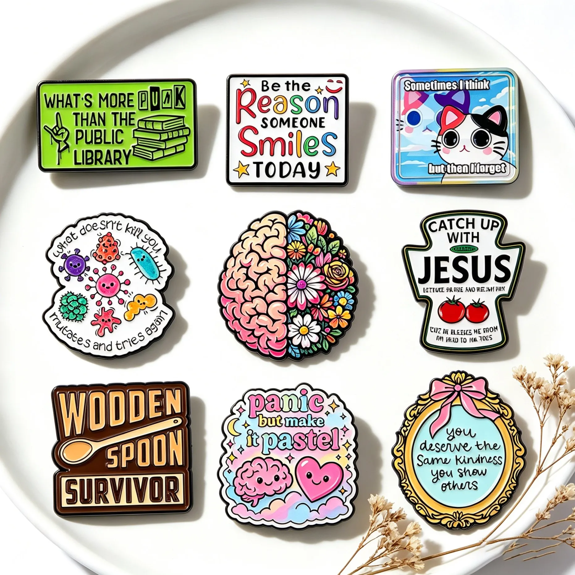 Cartoon Cat Enamel Pin Medical Brain Badges on Backpack Quotes Brooches Hat Lapel Pins Cosplay Accessories Toys Gifts