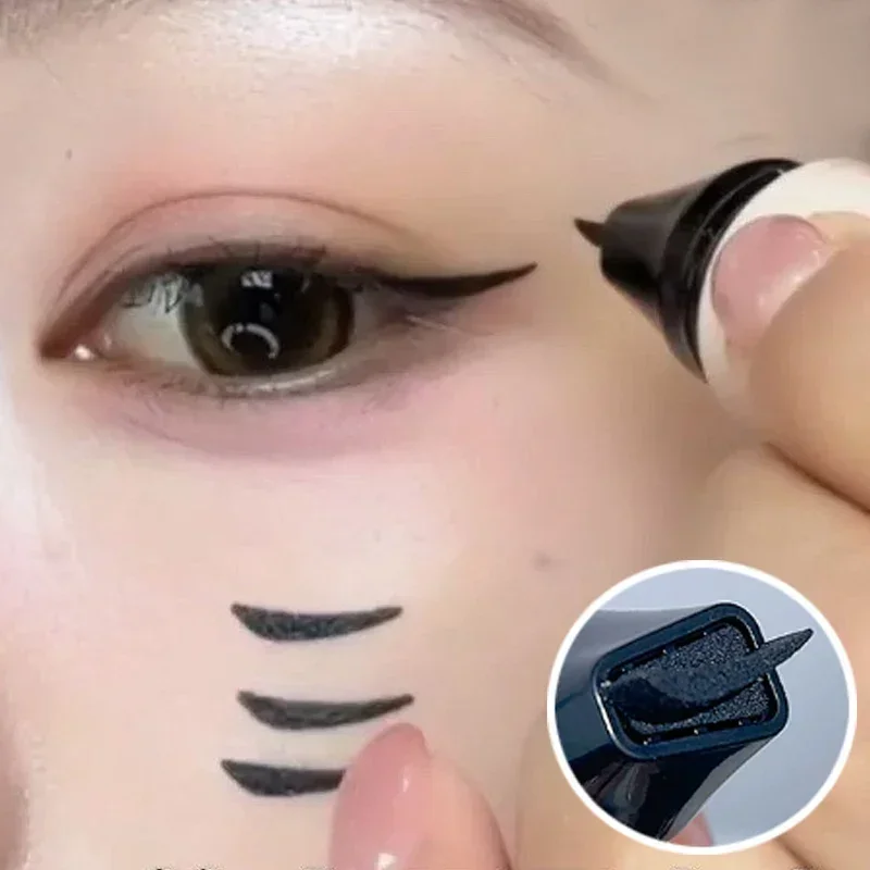 Dual Tip Eyeliner Stamp Waterproof Long Lasting Eyeliner Stamp Black Brown Liquid Wing Eyeliner Stencil Precision Makeup Tools