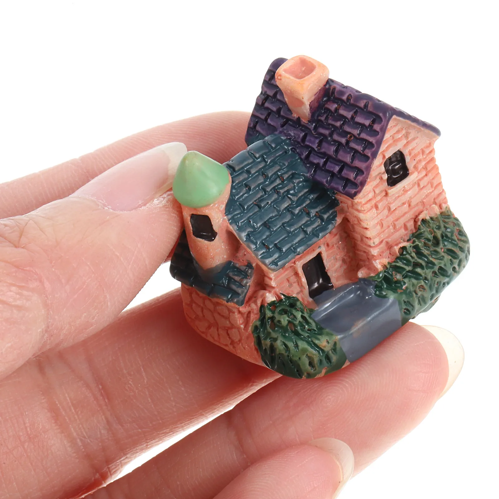 6pcs Resin Mini Thatched Huts for Fairy Garden, Terrarium, Bonsai & Micro Landscape Decor