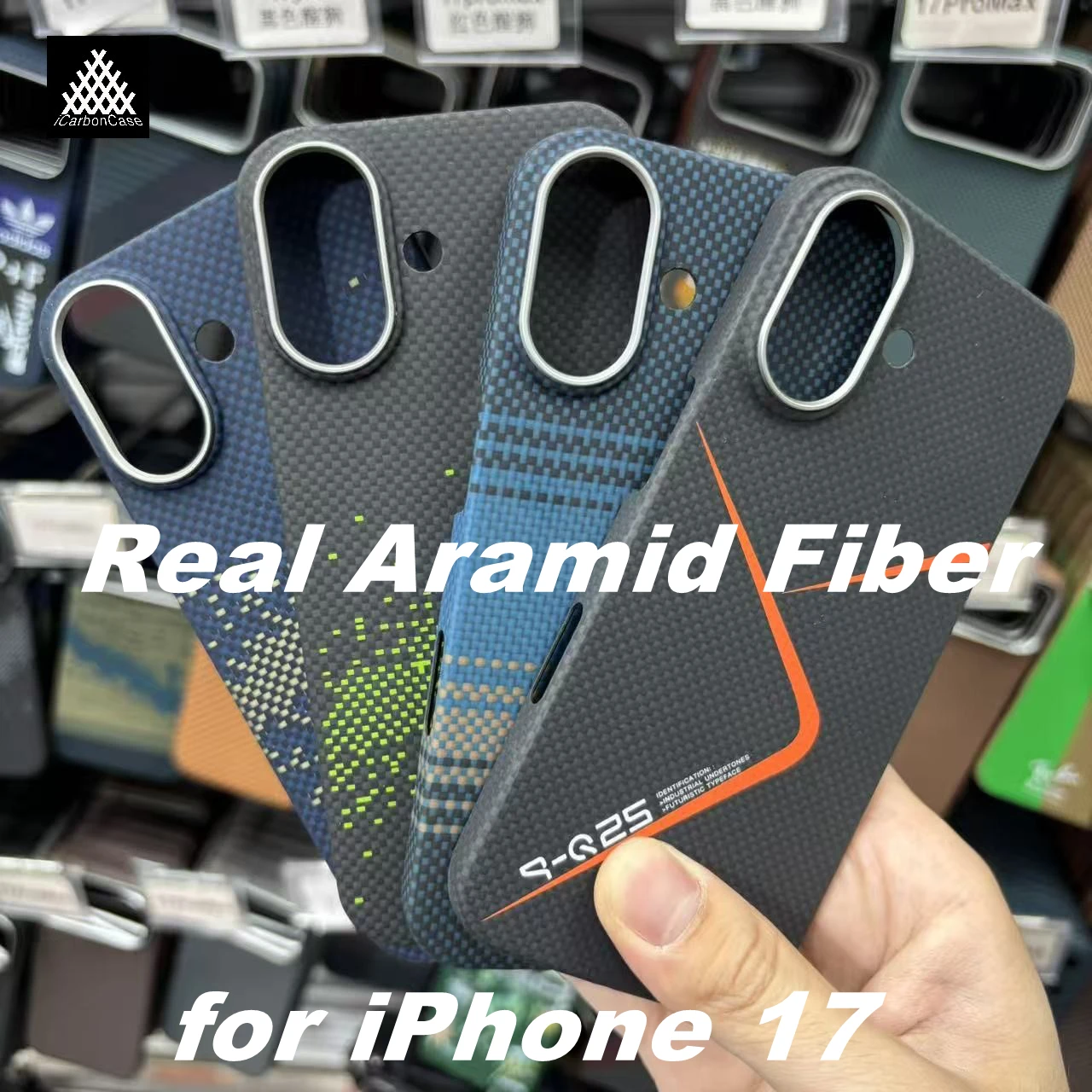 

For iPhone 17 Genuine Real Kevlar Aramid Fiber Magnetic Charging Case for iPhone17 with Magsafe /Metal Camera Frame Back Cover