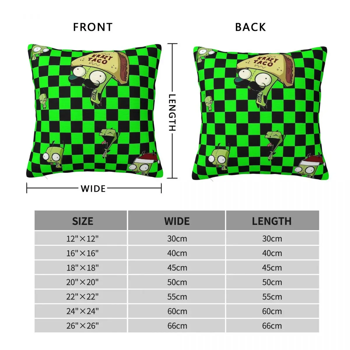 Invaders Zims 2025 Series Funny Character Pillow Cover Fashion Pillow Case Soft Cover Pillowcases For Sofa Bedroom Home Decor