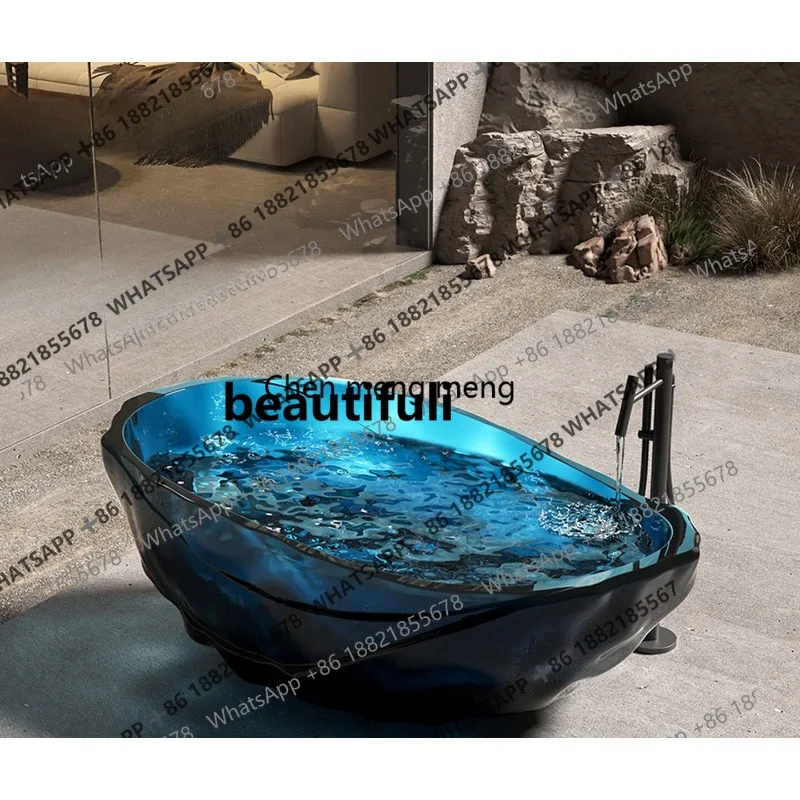Freestanding bathtub hotel bathtub transparent color special-shaped