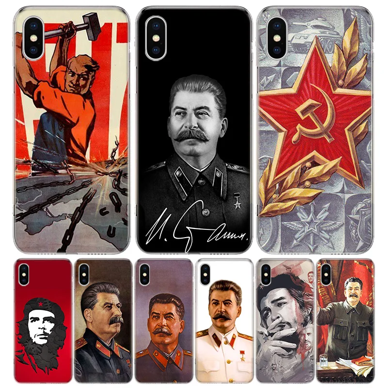 Russian Stalin Ussr Communism Silicon Call Phone Case For Apple iPhone 16 15 14 11 Pro Max 13 Plus 12 Mini 7 8 + X XR XS SE Cove