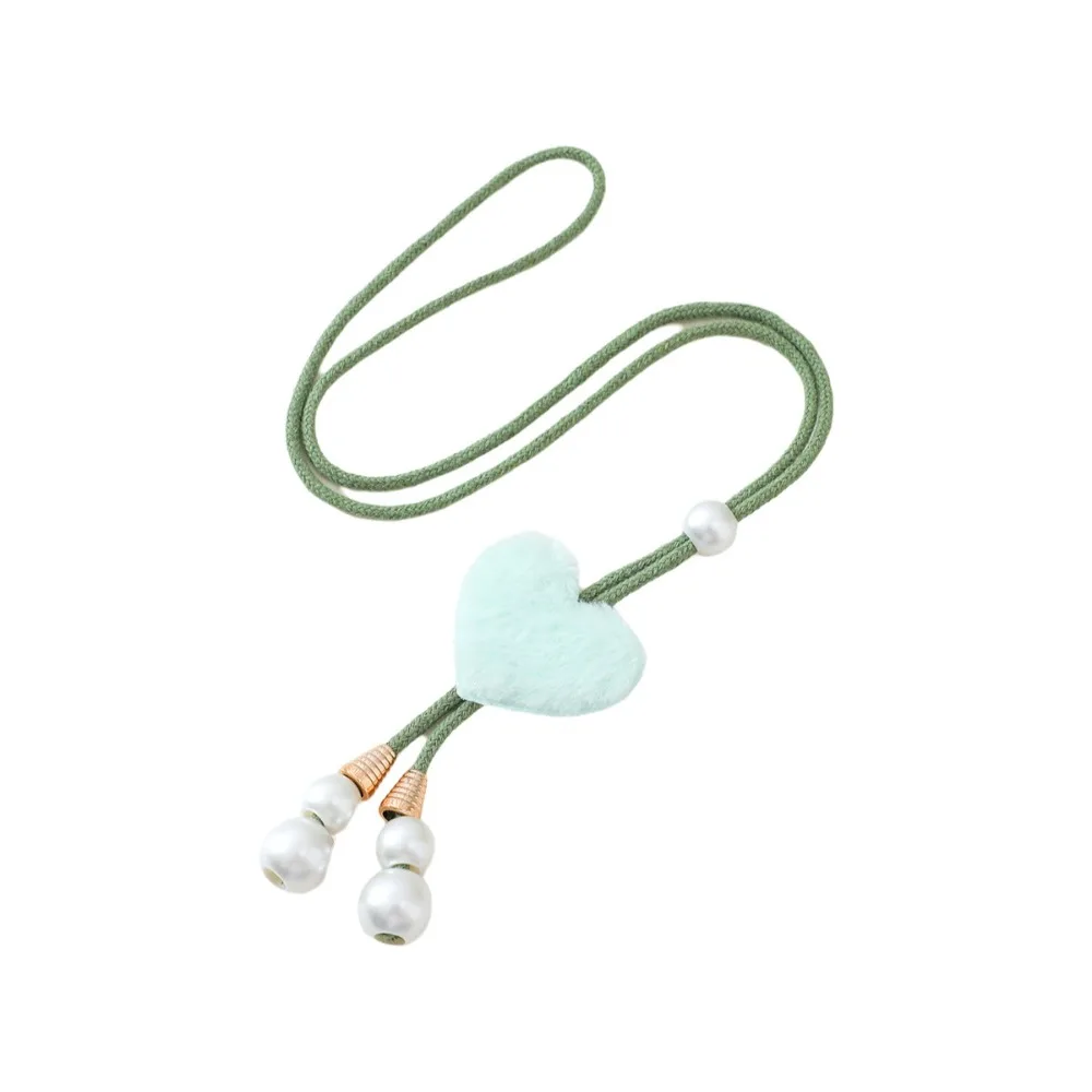 Durable Heart Curtain Tieback Rope Faux Pearl Tassel Curtain Holdback Multicolor Adjustable Loop Drapery Tieback Home Decor