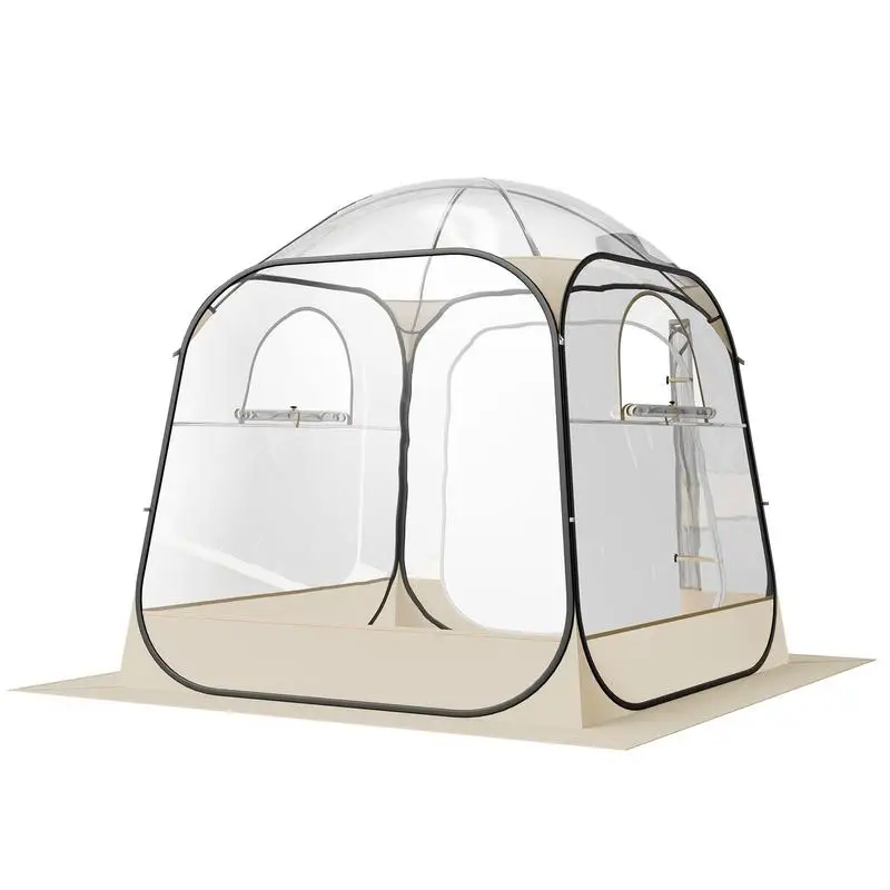 

Pop up Sports Tent, 72x72 in Clear Bubble Tent for 2-4 Persons, Waterproof Outdoor Pod with Floor Mat & Top Cover, Garden Igloo Dome Tents Camping Shelter for Events Fishing Cheering