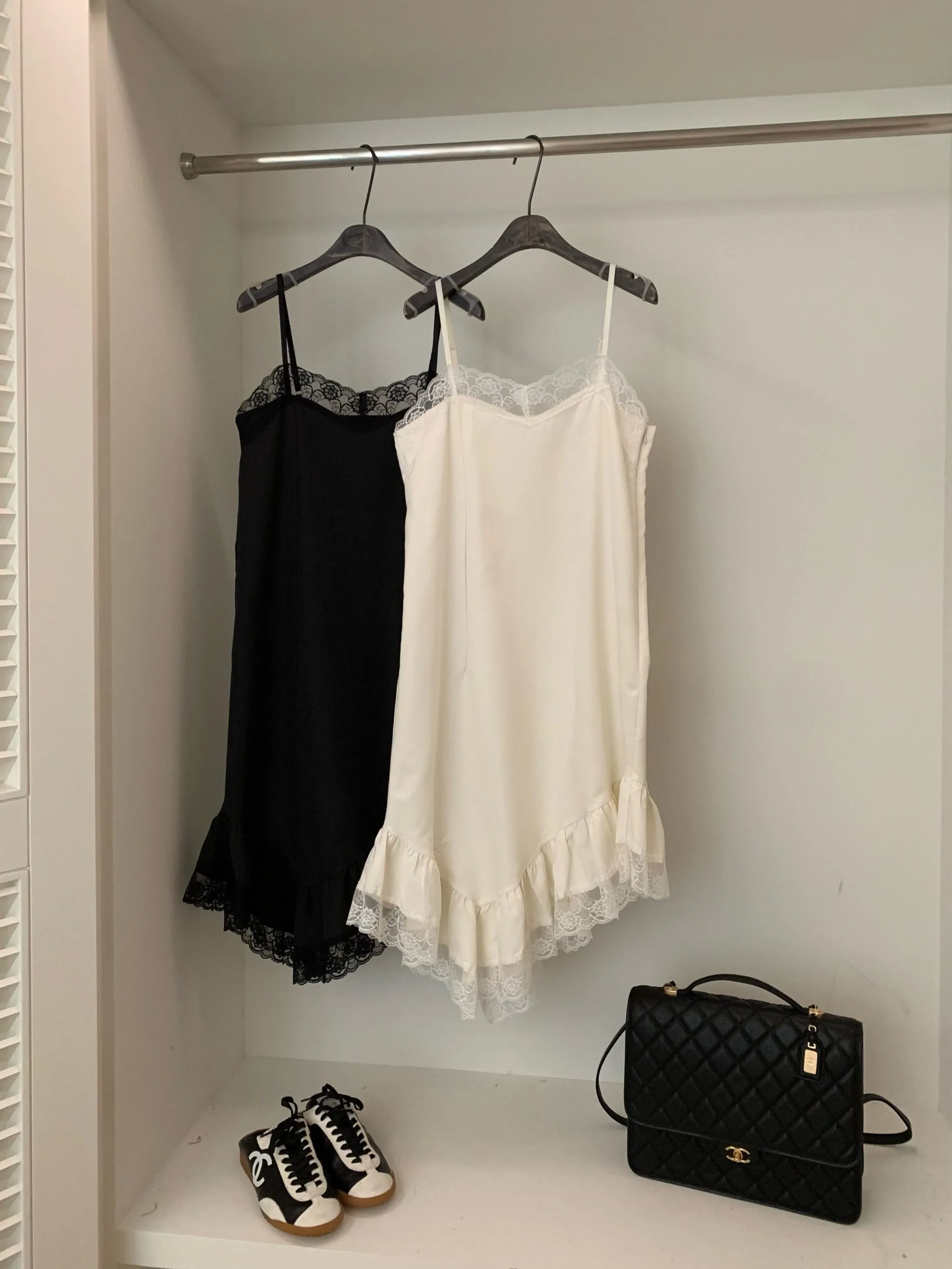 Korean Style Irregular Lace Trim Halter Dress Women's Fashion Inner Wear Skirt Spring Autumn Winter Seasonal Elegant Dress