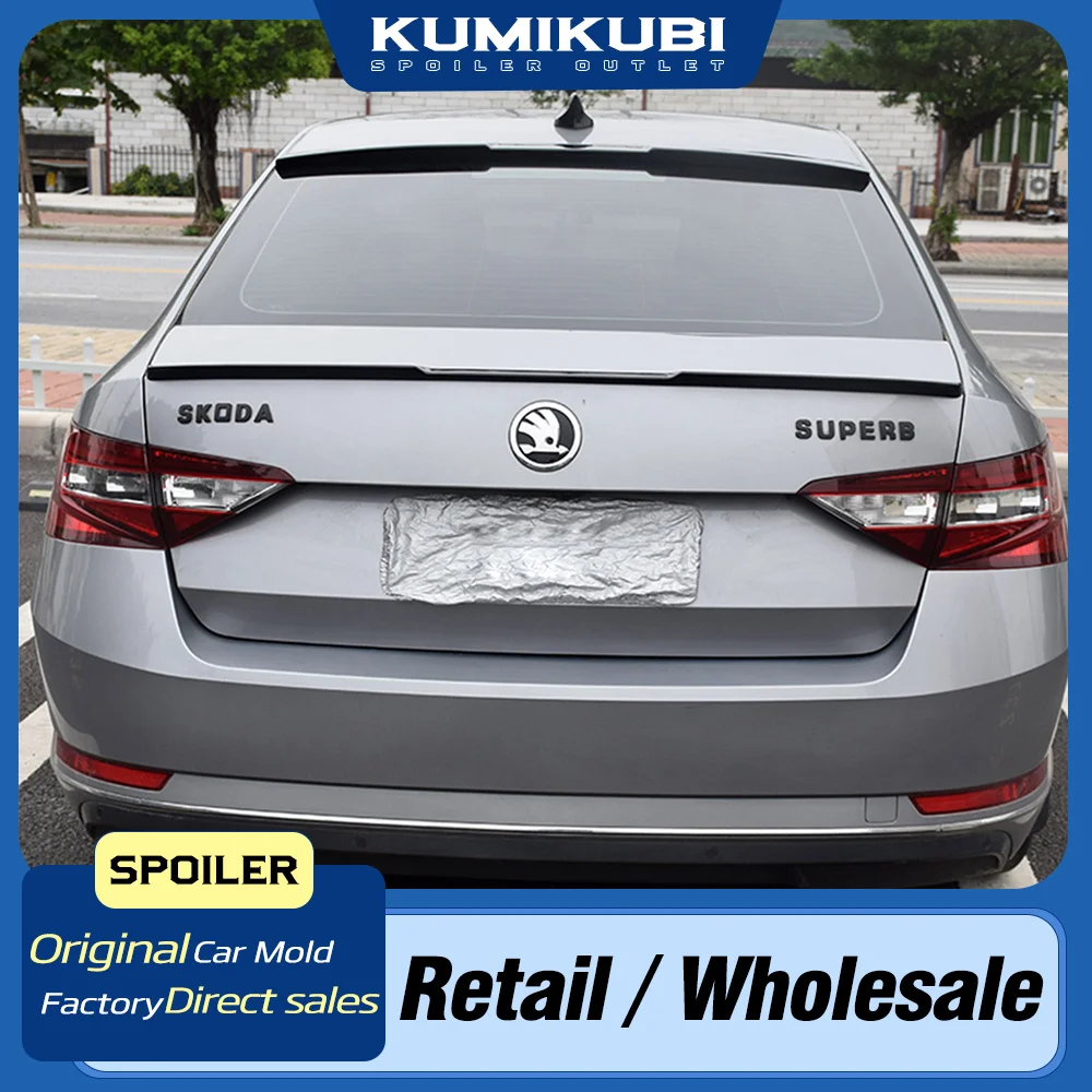 

Для Skoda Superb 2016-2019 Спойлер на заднее окно Внешний задний спойлер на крышу Хвостовой багажник Крыло Украшение Стайлинг автомобиля ABS Черный