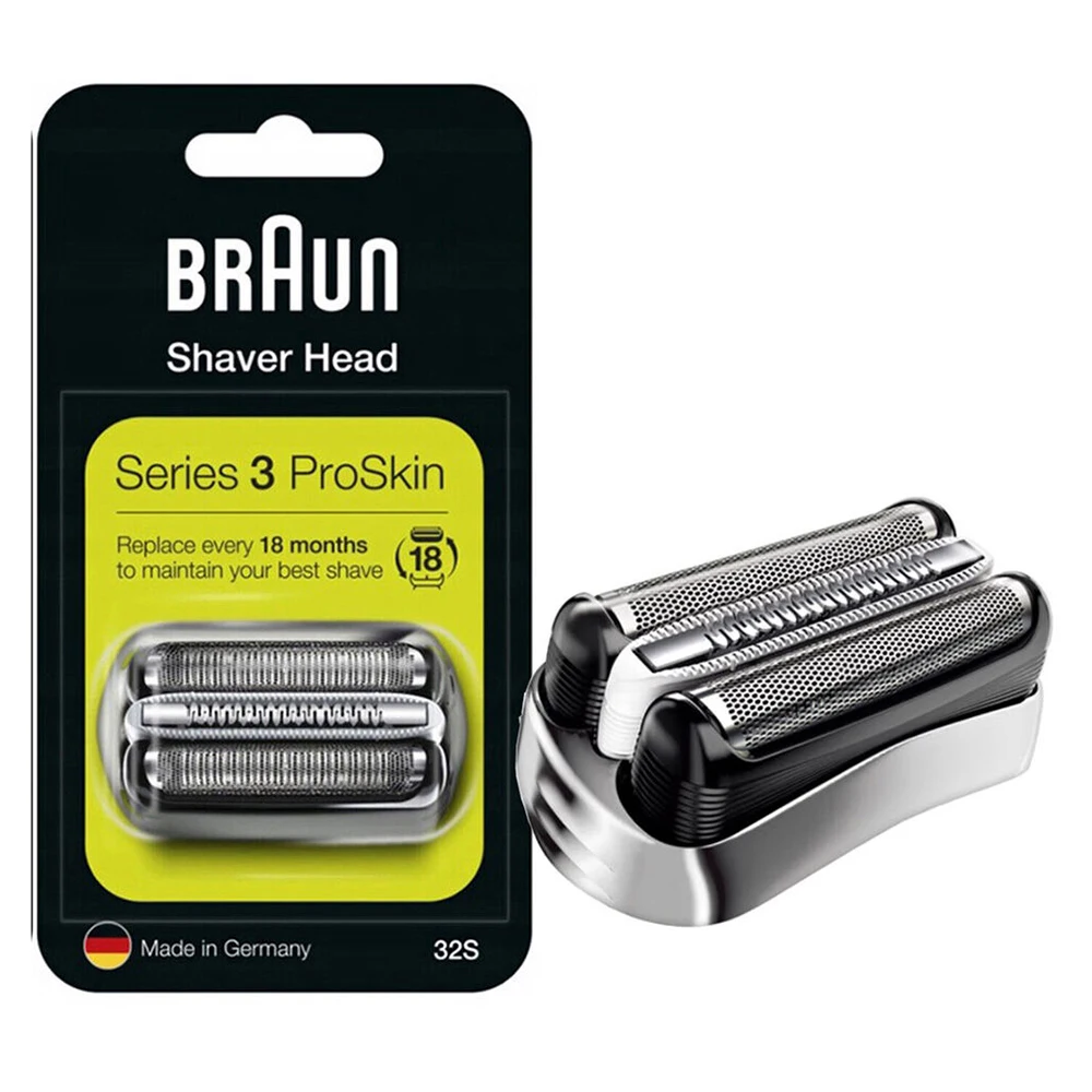 32-B Replacement Head For Braun Series 3 3000s,3010s,3040s,3050cc,3080s,3090cc,320,330,340 Electric Shaver Head Foil Cutter