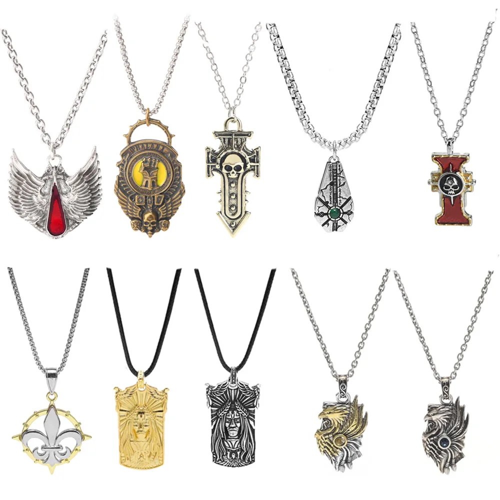 Game Warhammer 40K Peripheral Pendant Necklace Hip-Hop Punk Men Sweater Chain Fashionable Jewelry Accessories Gift For Friends
